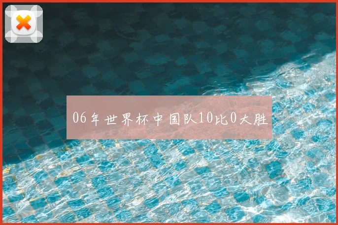 06年世界杯中国队10比0大胜